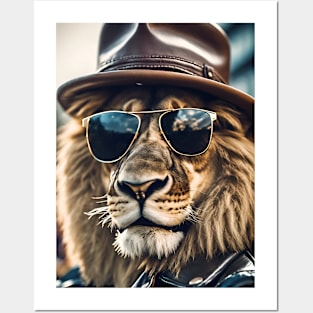 funny lion Posters and Art